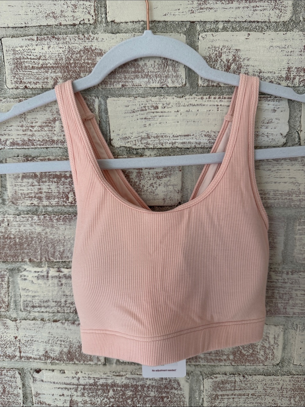 Tommy John Ribbed Seamless Sports Bralette - Light Peach